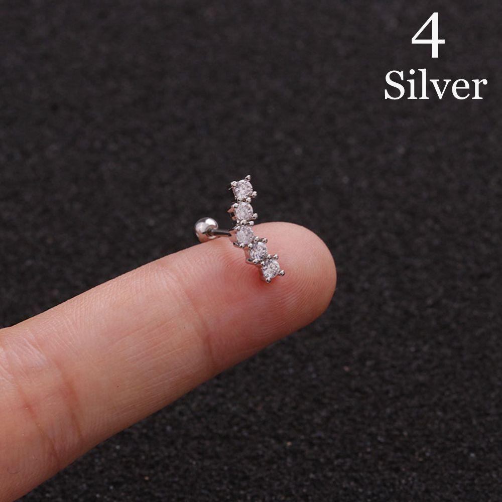 Body Jewelry Cz Zircon Star Leaves Cartilage Ear Stud Helix Tragus Piercing Earring Stainless Steel
