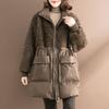 Winter Womens Mid-length Cotton Coat Fashion Thickened Loose Warm High Quality Mom Padded Jacket Plus Size Outerwear
