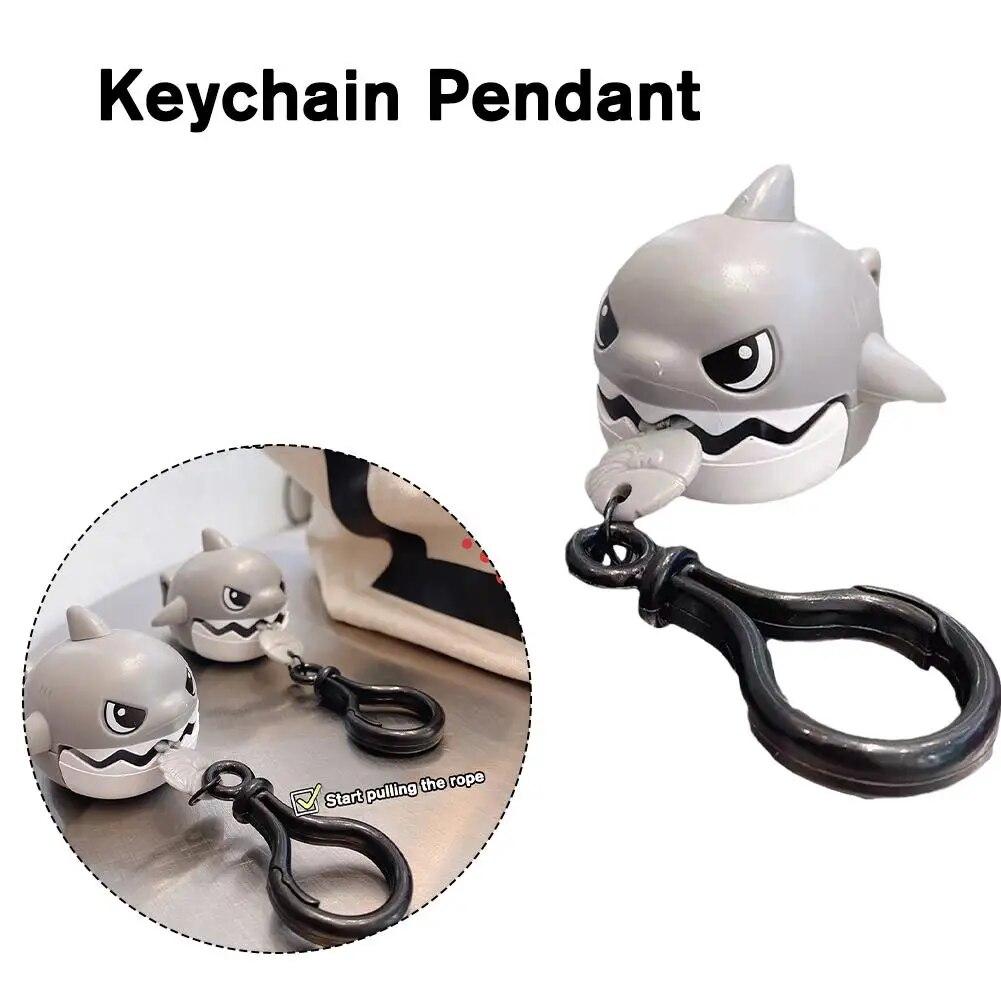 Pull Line Shark Keychain Pendant Keychain Simulation Removable Mouth Shark ABS Keychain Toy