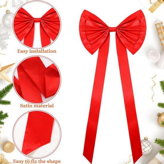 Extra Large Christmas Tree Topper Bows 70.9" X 24" Giant Bow Ribbon Tie for Tree Wreath Wedding Engagement Bachelorette Party Room Backdrop Wall Decor