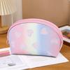 Makeup Bag Zipper Closure Waterproof Large Capacity Travel Toiletry Bag Heart Pattern Makeup Organizer Case