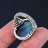Натуральный синий огненный лабрадор, драгоценный камень, твердое серебро 925 пробы, массивное кольцо ручной работы, ювелирные изделия для женщин и девочек
