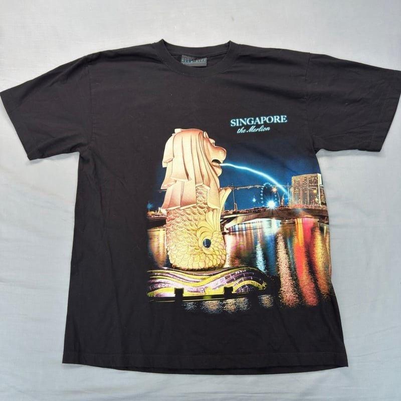 Vintage Discover Singapore Black Graphic Tee size XL