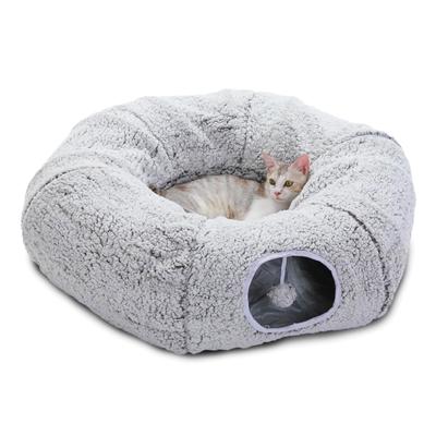 PAWZ Туннель для кошек Road, Популярная лежанка для кошек, Игрушка, Игрушка для игр, Для одиночной игры, В форме пончика, Круглый, Пушистый, Складной, Легко хранить, Тканевый туннель для кошек, Пространство-