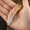 Brass Color Handle Sharp Pocket Knife Portable Unpacking Mini Knife Keychain Pendant Utility Outdoor Camping Tools