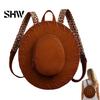 Durable Denim Material Pack Western Cowgirl Hat Backpack, Retro Style Backpack with Adjustable Straps, Small Item Zipper Pocket Bag Cowboy Design
