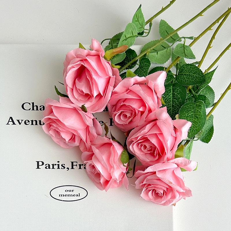 Rose simulation flower crushed ice blue rose home living room decoration Valentine's Day fake flower wedding hall decoration manufacturer wholesale