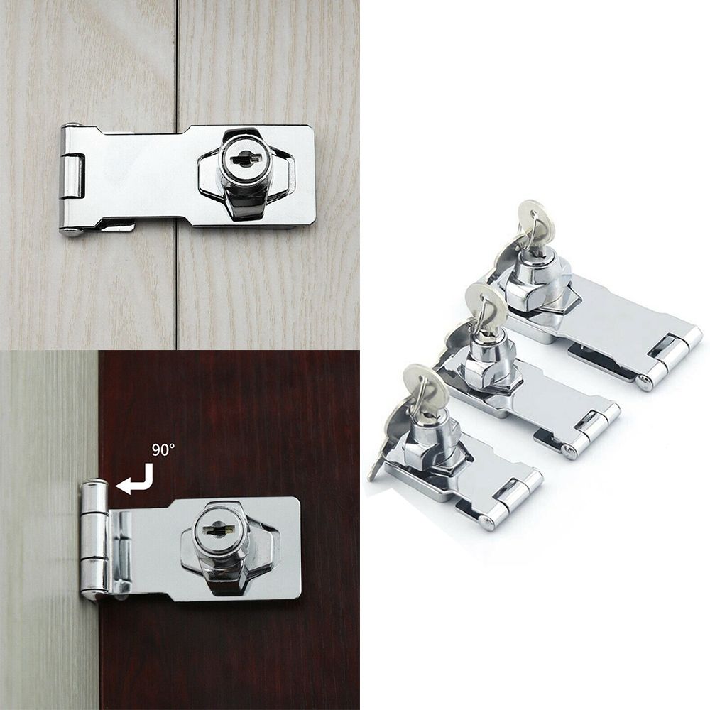 Silver Hardware Home Improvement With Keys Shed Hasp Garage Lock Locking Staple Cupboard