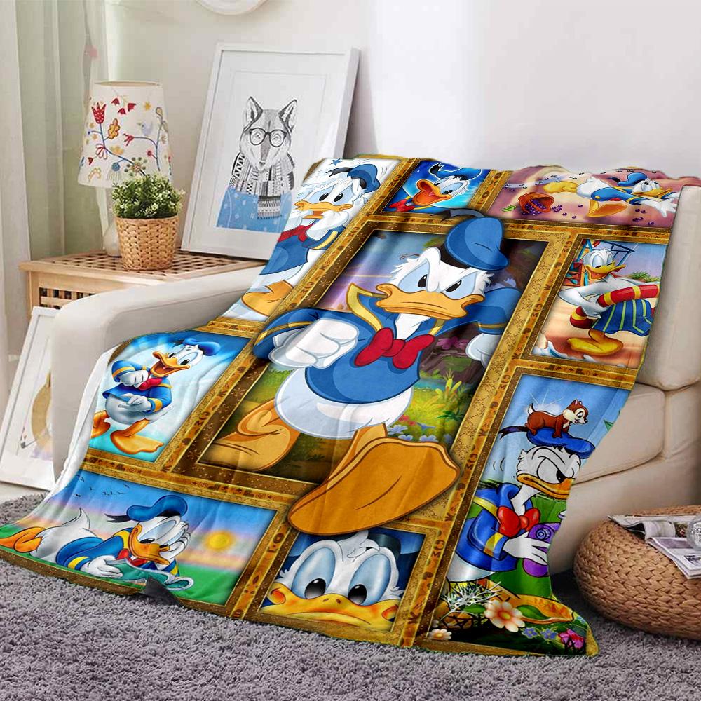 Donald Duck Adventures Flannel Blanket Super Soft Warm Cozy Blanket For Sofa Bed Office Travel Allseason Home Decor Gift