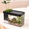 1pcs Practical Desktop Mini Pen Holder Small Fish Tank Creative Dormitory Storage Tank Tiny Landscape Transparent Fish Tank