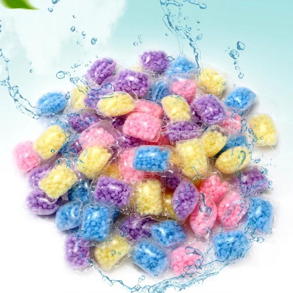 Laundry Diffuser Fragrance Bead 50pcs Scent Booster Bead Water Soluble Softener Household Cleaning Products Clothes Aromatherapy
