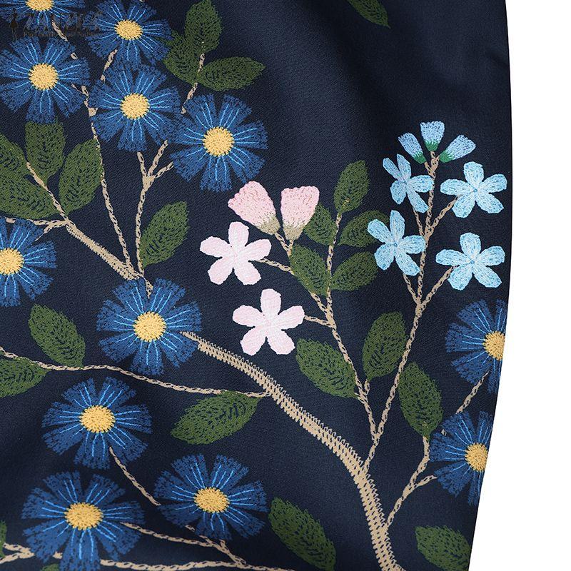 ZANZEA Women Casual Elastic Waist Loose Print Pants