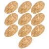 10Pcs Doll Straw Hat Mini HandWoven Grass Cap DIY Accessories Pet Chapeau for Decoration