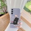Cute Cat Patterned Soft Silicone Clear Case For Xiaomi Redmi 13C Note 13 Pro Samsung A55 A54 A34 S24 M35 iPhone 15 Camera Protective Shockproof Cover