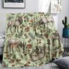 Retro Animal Parrot Horse Print Flannel Blanket High quality Comfortable for All Seasons Home Decor Warmth and Comfort Perfect for Christmas Gifts