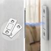 Ultra Thin Magnetic Cabinet Catches-Strong Hold Adhesive Mount No Drill Latch for Kitchen Drawer&Closet Door, Adjustable Stopper