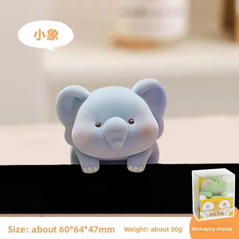 Flocking Computer Monitor Topper Panda Dog Pig Center Console Doll  Desk Decoration