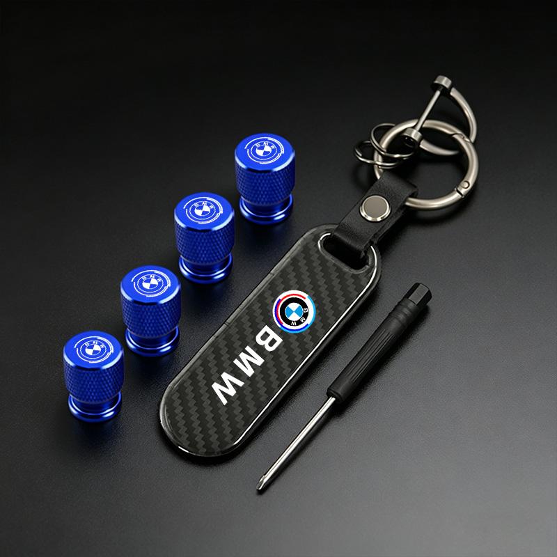 Car Valve Caps Wheel Tires Air Tyre Stem Protective Cover And Car Keychain For BMW M Emblem E46 E36 E34 F10 E90 F30 E53 E30 E87 IJOPV1