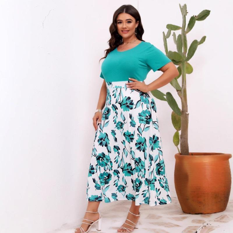 Женское элегантное платье-халат с принтом «Темперамент» и круглым вырезом, с завышенной талией