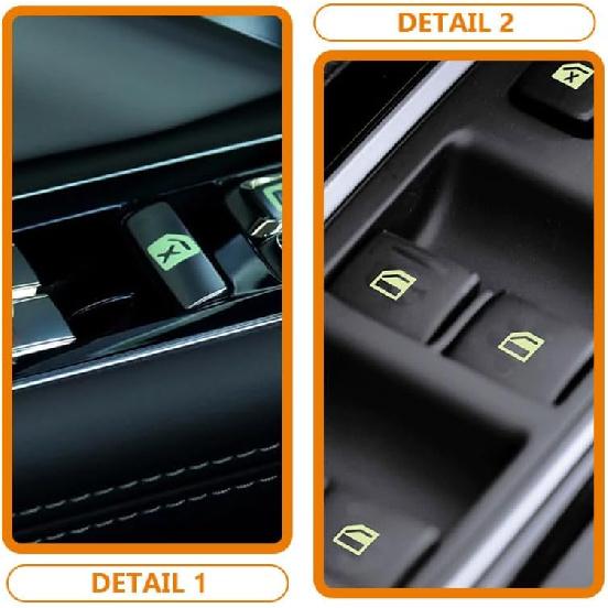 4 Pcs Car Glow Button Stickers Fluorescent Adhesive Decals for Stylish Car Interior Easy Install Night Safety Stickers for Window and Dash Buttons