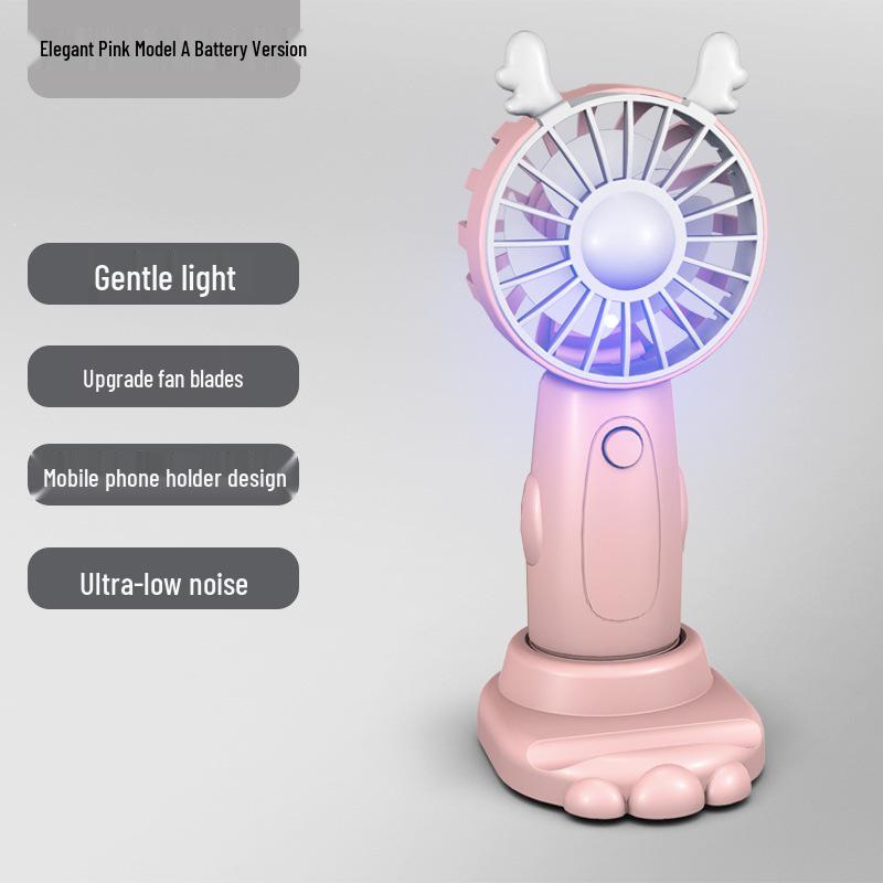 Cartoon USB Rechargeable Portable Handheld Mini Fan for Students with Customizable Logo