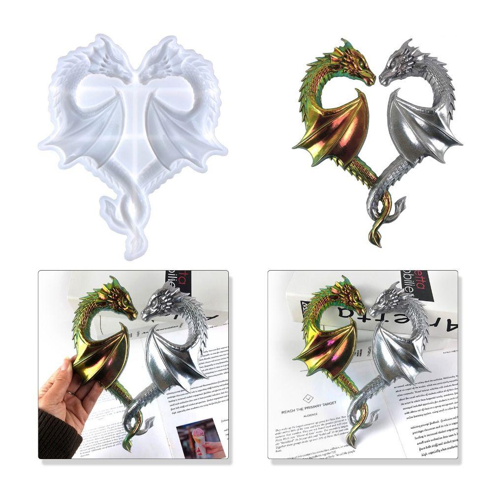 Подвеска Кристалл Эпоксидная смола Сердцевидное Подвесное украшение Форма для литья Форма силиконовая Дракон Формы для смолы