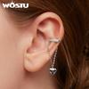 WOSTU Женские серьги-каффы из стерлингового серебра 925 пробы с зеркальными сердечками, изысканные свадебные украшения, подарки