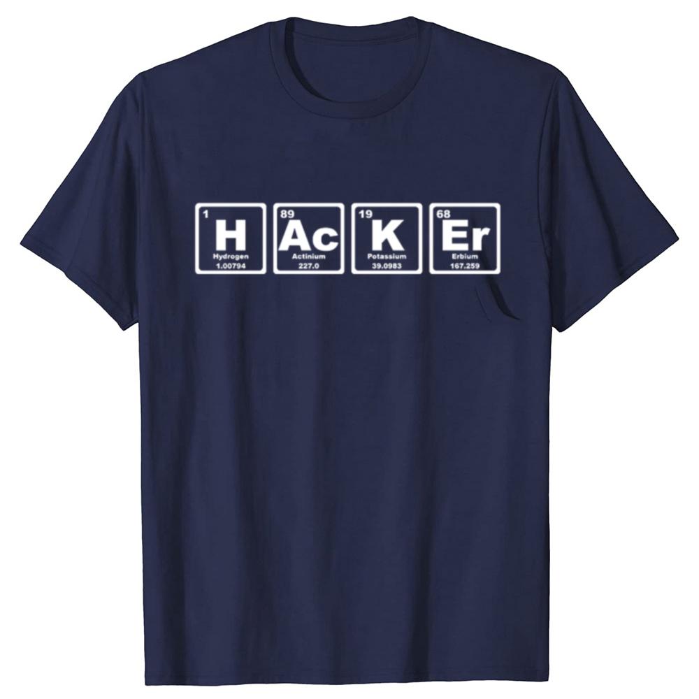Hacker Periodic Table Security Professional Funny Programmer TShirt Short Sleeve Coder T Shirt Anime Graphic Tshirt Hip Hop