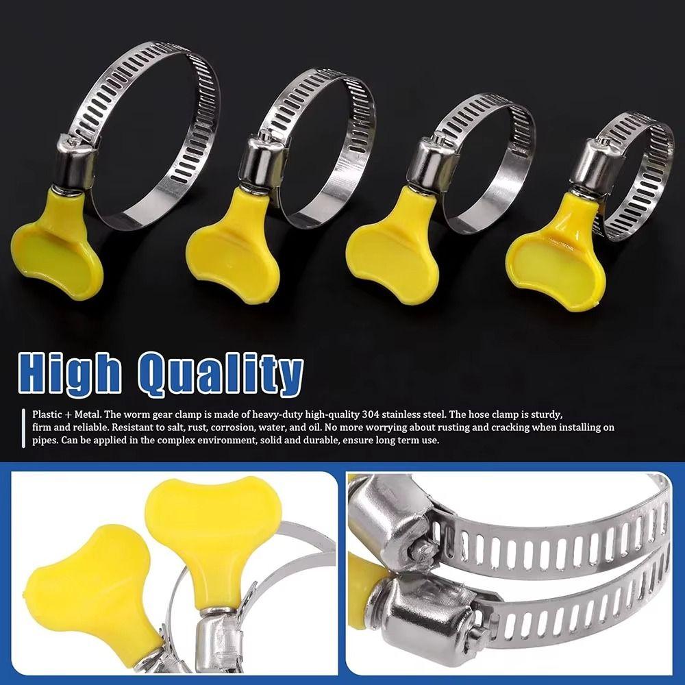 10 Pcs Powerful Fastener Stainless Steel Hose Clamp Adjustable Sealing Clamps Hose Clamp Gas Tube