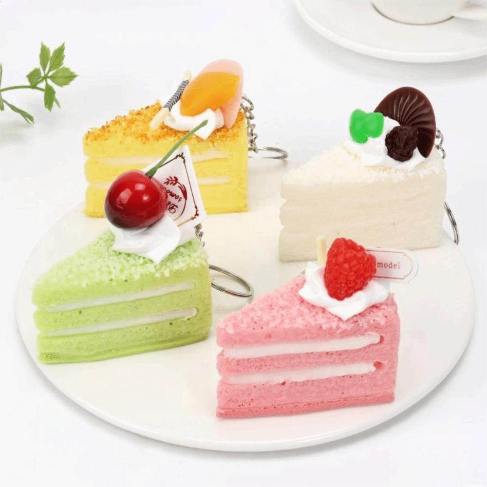 PU Dessert Pinch Toy Slow Rebound Fidget Toy New Triangle Cake Squeeze Toys Key Decoration