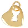 [Q3308] - Gold Plated Pendant 'Key of Love' - 13x13 Mm