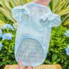 Thin Mesh Dog Cooling Vest Breathable Flying Sleeves Cat Sunscreen Vest Flower Print D-Ring Design Pet T-shirt Puppy Clothes