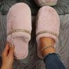 Fashion Women Baotou Slippers Fluffy Furry Home Slides Woman Comfort Flat Slippers Non Slip Indoor Floor Shoes Lightweight  Slides Women
