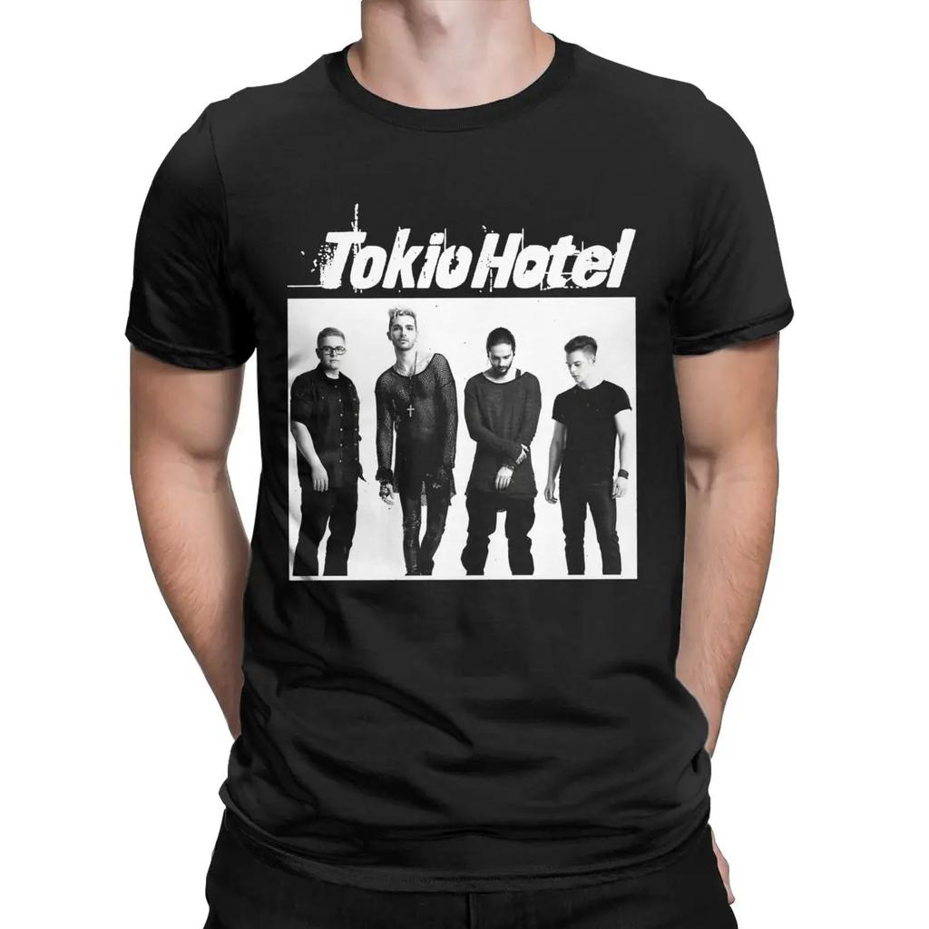 Tokio Hotel Винтажные Футболки Beyond The World Повседневная Футболка С Коротким Рукавом С Круглым Вырезом Хлопковая Одежда С Принтом Унисекс