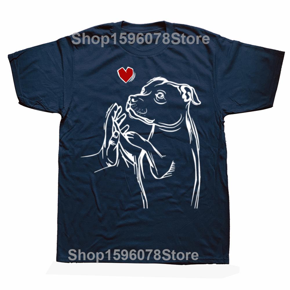 Manga Vintage Anime Clothes Staffordshire Bull Terrier Lover T-Shirt Men Oversized T Shirt Men Clothing Customs Clothes In Tops