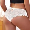 Women's Sexy Panties Solid Color Lace Lace Hollow Out Mid Waist Briefs