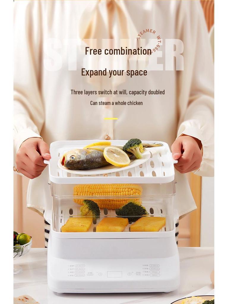 Электрическая пароварка и горячий горшок с двойным напряжением, объем 10,5 л, двухслойный изолированный кухонный горшок.