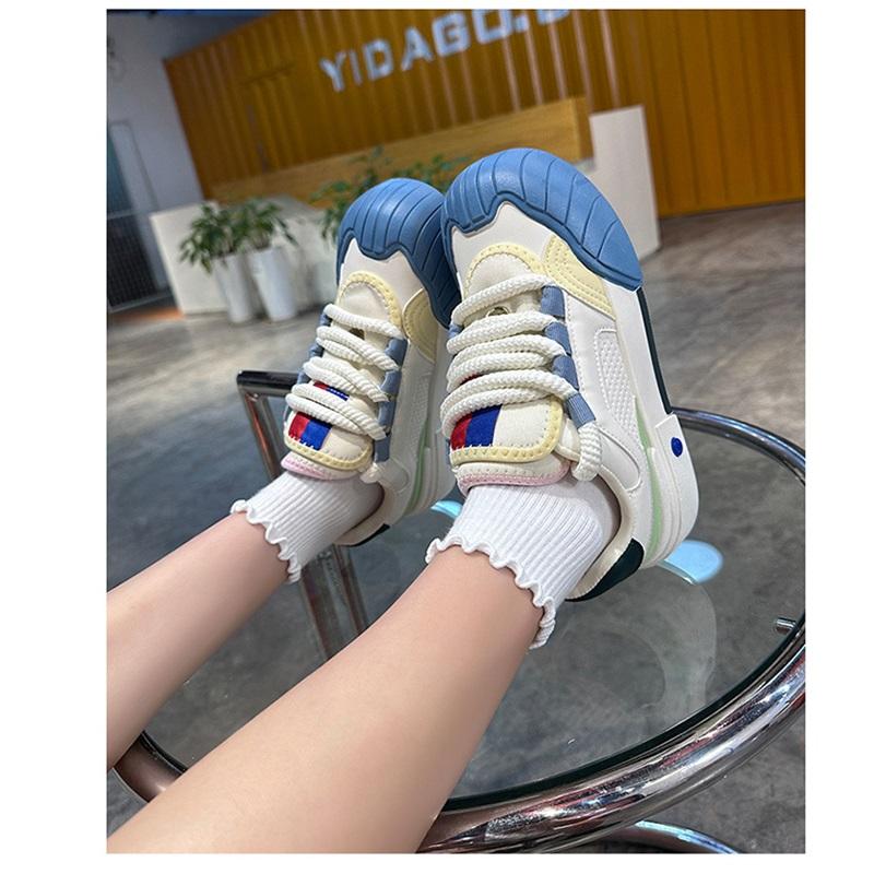 Женские кроссовки на платформе Colorblock с носком-ракушкой на толстой подошве, повседневная модная обувь