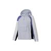 Li Ning Running Series Spliced Logo Letter Print Водонепроницаемая свободная спортивная ветровка с длинным рукавом Женская верхняя одежда Светло-морозно-голубой AFDS048-5