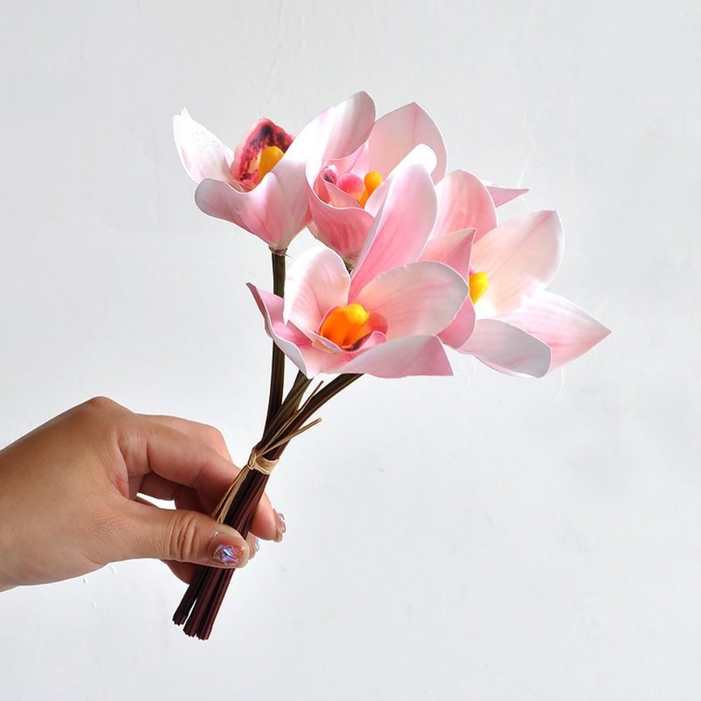 Magnolia Simulated Orchid Bouquet Real Touch Silk Fake Flower Wedding Decoration