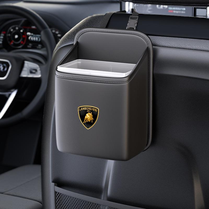 Car LOGO Sticker Seat Back Storage Case Hanging Bag Trash Can Bin For New Bentley Flying Spur Continental GT Bentayga Mulsanne CL5