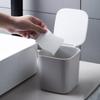 Japanese-Style Square Mini Trash Can with Lid for Bedroom - High-Value, Compact Design
