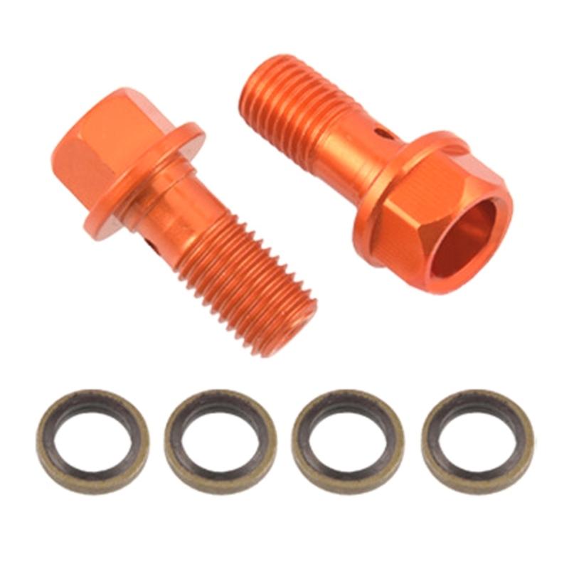 2Pcs M10x1.25mm Brake Cylinder Oil Hose Screw Banjo Motorcycles Universal Tube Tubing Screws Bolts