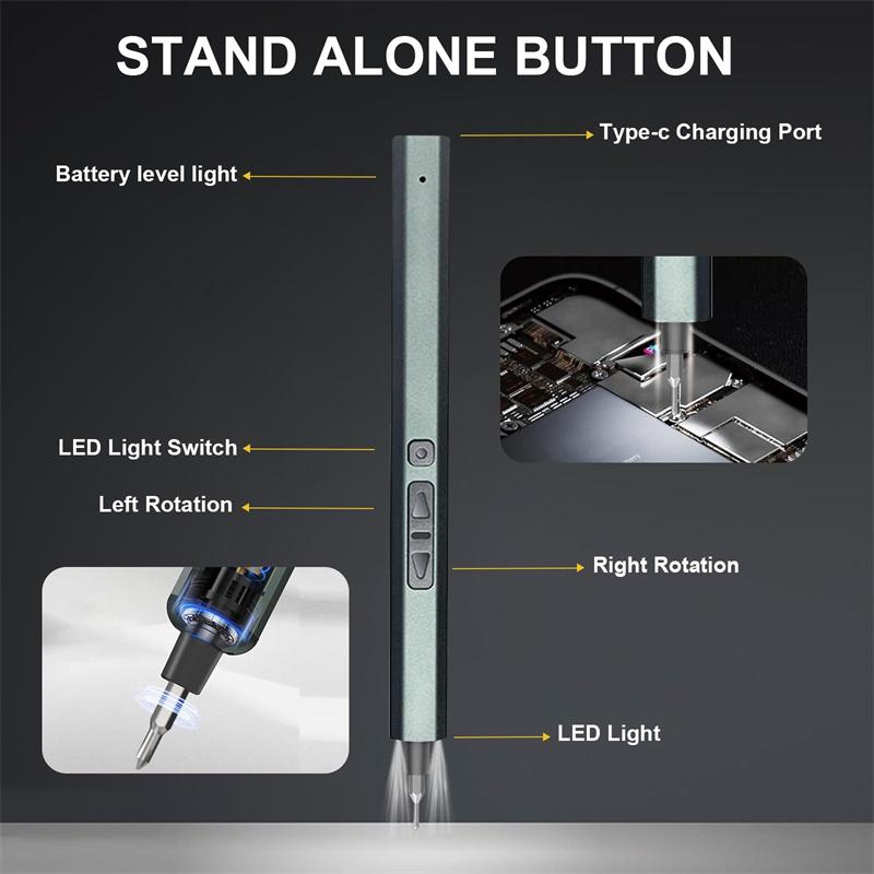Mini Electric Screwdriver 30 In 1 Small Electric Screwdriver Kit with LED Lights Precision Cordless Repair Tool for Phone Camera