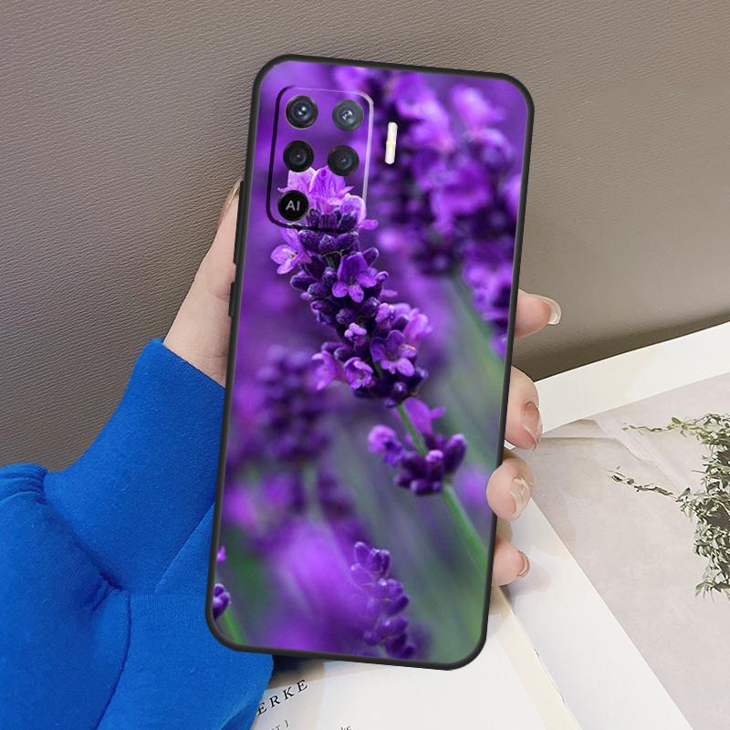 Чехол с фиолетовым лавандовым цветком для Oppo A77 A57 A17 A60 A80 A40 A74 A54 A94 A78 A98 A18 A38 A58 A96 A76 A16 A15 A5 Pro