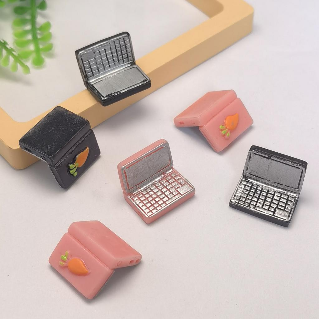 100pcs Modern Computer Doll House Miniatures Flatback Resin Cabochon for Children Dolls Decoration Accessories
