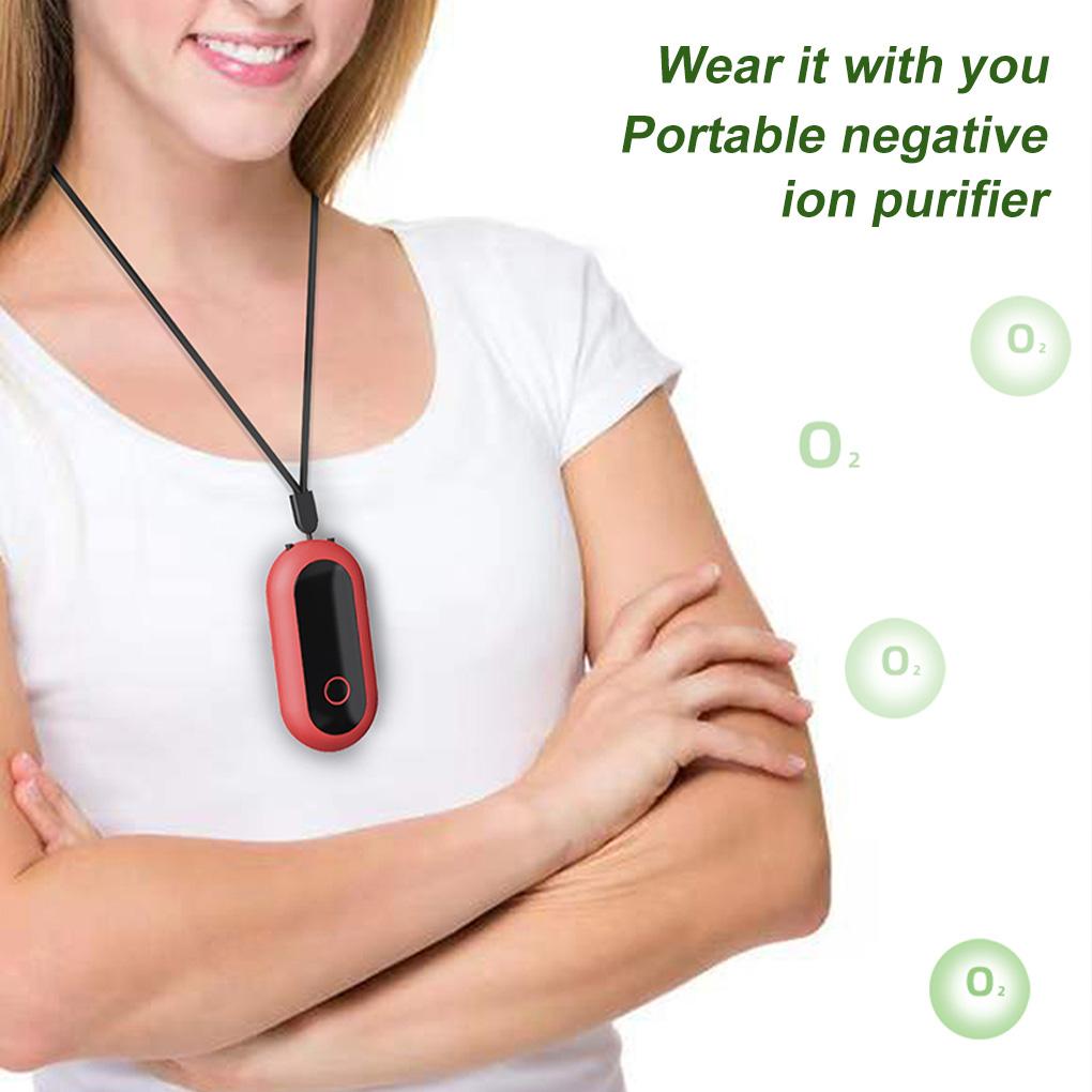 Освежитель воздуха, носимый электронный ионизатор, перезаряжаемый, шейный, 1200 Вт/см³, малошумный генератор отрицательных ионов, внутренний смог для автомобиля