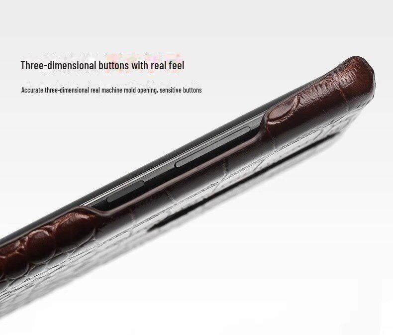 Compatible Honor Play Phone Case: Cowhide Crocodile Pattern, Genuine Leather, Half-Cover for Play 40, 30Plus, and 20Pro Models.