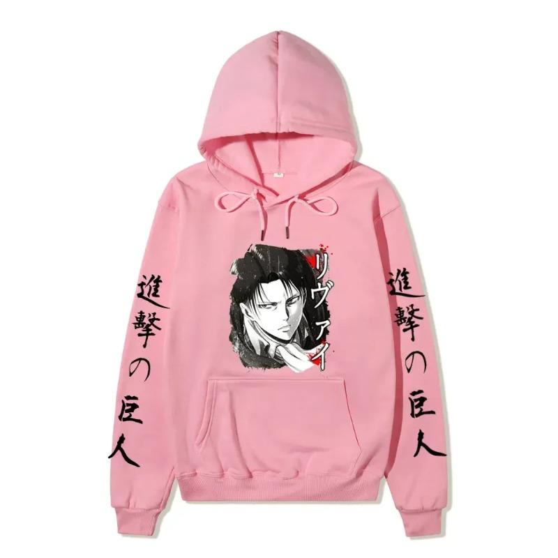 Аниме Атака Титанов АОТ Мерч Аккерман Леви Разведкорпус Принтованные Толстовки Осень Зима Свитшоты Пуловеры