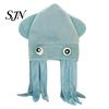 Funny Photo Booth Accessories Octopus Hat with Tentacles, Creative Plush Cap for Party Cosplay Soft Flannel Costume and Photography, Novelty Headwear